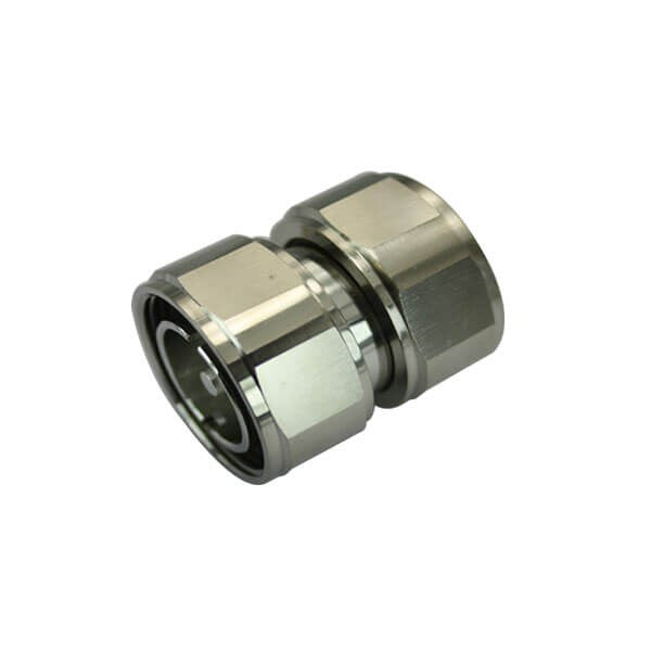RF Adapter Metal Straight DIN 7/16 Plug to DIN 7/16 Plug Free Hanging 50  Ohm