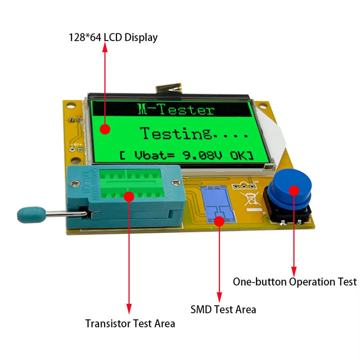 LCR-T4 Multifunctional Transistor Tester Capacitor Resistor Diode Triode Thyristor Double Diode Thyristor Tester