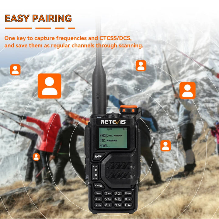 Retevis RA79 5W UV Dual Band Walkie Talkie AM FM Airband Frequency Receiving Multi-Band Receiving USB-C Charging Ham Portable Handheld Two Way Radio