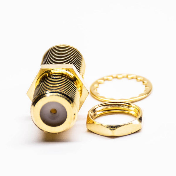 HF-Adapter Metall gerade F-Buchse auf F-Buchse Schott 75 Ohm 