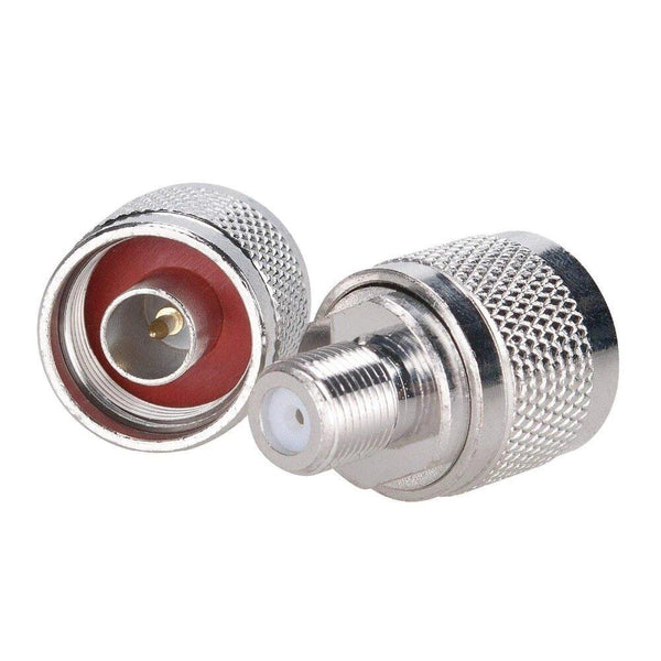 HF-Adapter Metall gerade F-Buchse auf N-Stecker freihängend 75 Ohm 