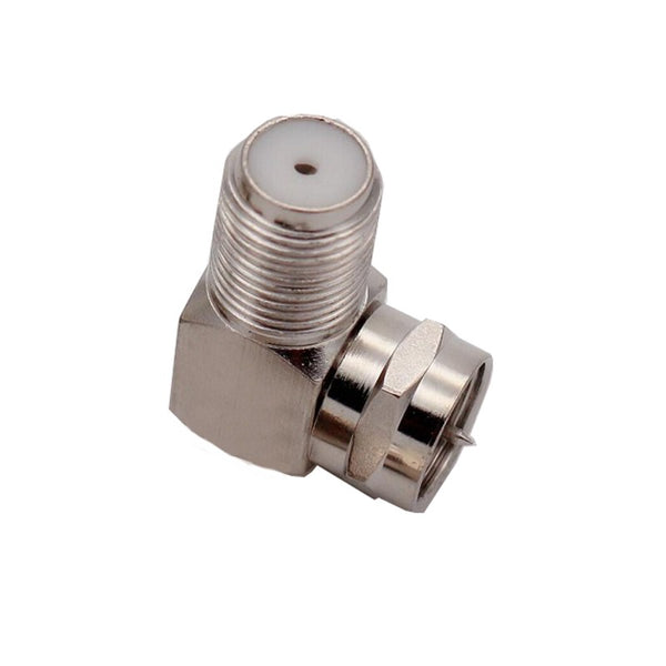 HF-Adapter Metall rechtwinklig F-Stecker auf F-Buchse freihängend 75 Ohm 