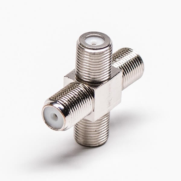HF-Adapter Metallkreuz F-Buchse auf F-Buchse freihängend 75 Ohm 