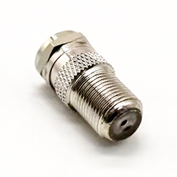 HF-Adapter Metall gerade F-Stecker auf F-Buchse freihängend 75 Ohm 