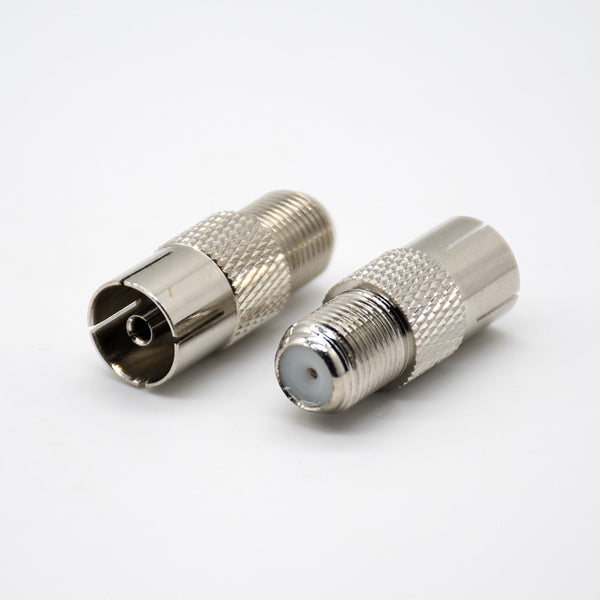 HF-Adapter Metall gerade F-Buchse auf PAL-Buchse freihängend 75 Ohm 