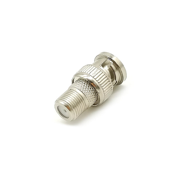 RF Adapter Metal Straight F Jack to BNC Plug Free Hanging 75  Ohm