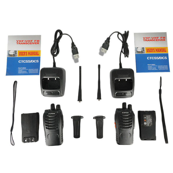 2Pcs/set Baofeng BF-888S Walkie Talkie Portable Radio Station BF888s 5W 16CH UHF 400-470MHz BF 888S walkie-talkie two-way Radio