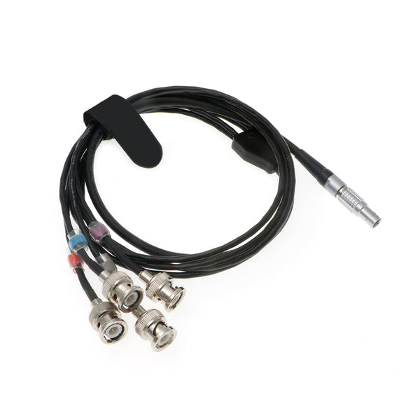 Sync Cable for RED Komodo Straight 9 Pin Male to 4 Ports BNC for Timecode in| Timecode Out| Genlock| GPI