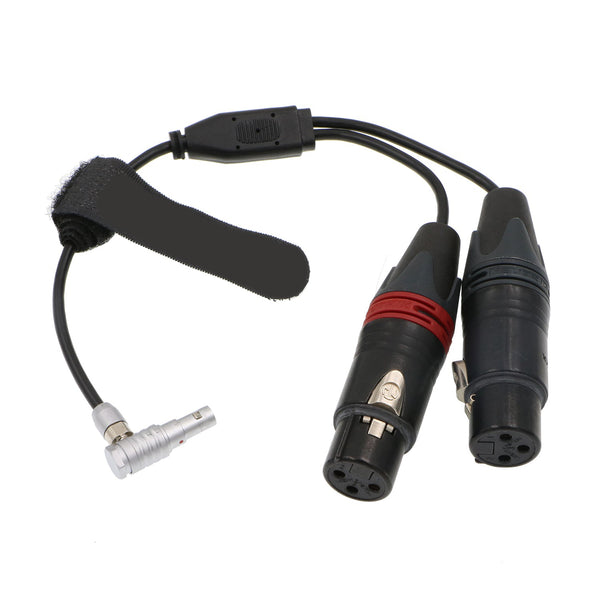 ELECBEE Cables Right Angle 5 Pin Male to Two XLR 3 Pin Female Audio Input Cable for Z CAM E2 Camera