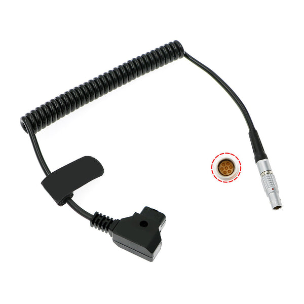 ELECBEE Cables Power Cable for Tilta Nucleus-M Motor 7 Pin Male to D-tap Coiled Cable for V-Mount Battery Plate