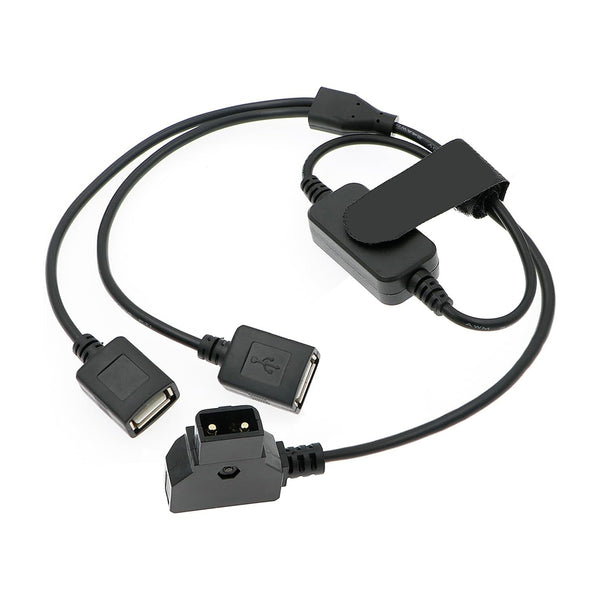 ELECBEE-Kabel D-Tap-Stecker auf Dual-USB-Buchse, 5 V 2 A, Stromkabel-Konverteradapter für Anton Bauer V-Mount Gold Mount Akku zum Handy-Empfänger, Wireless Focus, 60 cm|24 Zoll 