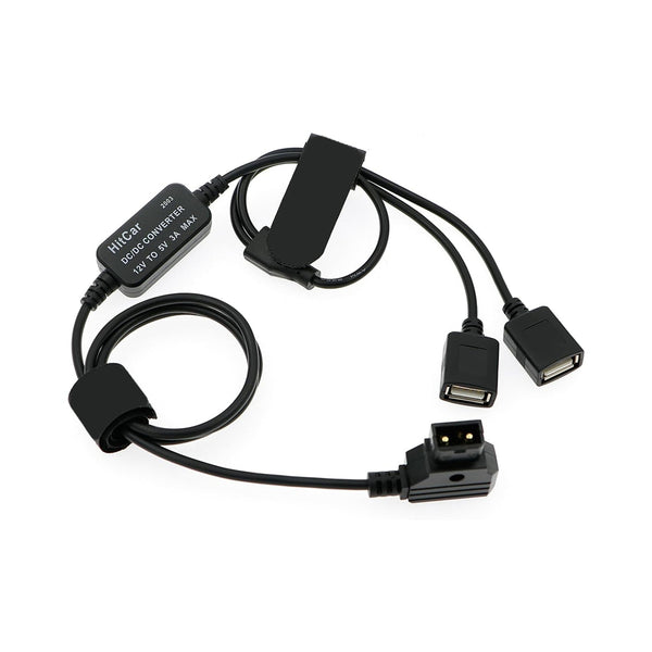 ELECBEE-Kabel, D-Tap-Stecker auf Dual-USB-Buchse, 5 V, 2 A, Stromkabel-Konverteradapter für Anton Bauer V-Mount Gold Mount Akku zum Handy-Empfänger, Wireless Focus, 1 m|39,4 Zoll 