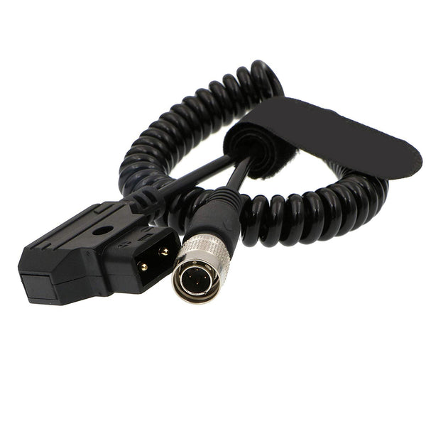 ELECBEE Cables Sound Devices ZAXCOM Spiral-Stromkabel D-Tap auf 4-poligen Hirose-Stecker