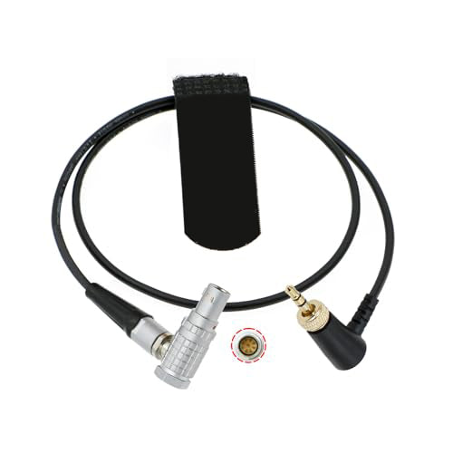 ELECBEE Cables Deity TC-1 Locking 3.5mm TRS to Right Angle EXT 9 Pin Timecode Cable for RED Komodo V-Raptor Camera 50cm