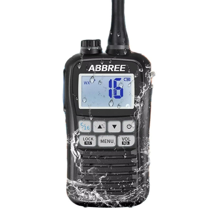 ABBREE AR-25M Marine Radio Transceiver Walkie Talkie IP67 Waterproof VHF Handheld Float Vessel Talk NOAA Two Way Radio for Boat