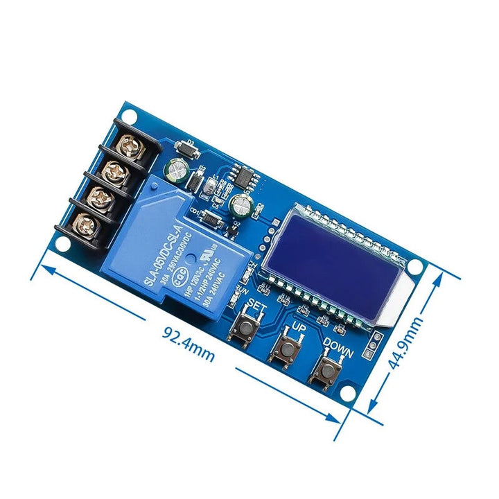 XY-L30A NC Battery Charging Control Module Digital 6-60V Voltage Regulator with LCD Display Overcharge Protection Auto Charge Control for Lead-acid Acting Batteries