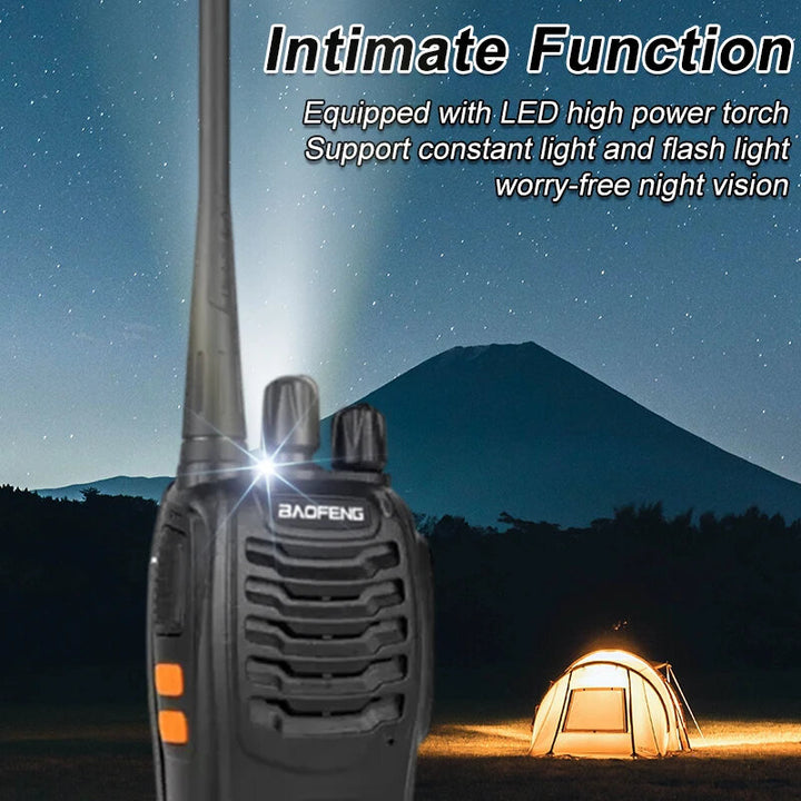 Baofeng BF-888S High Power Walkie Talkie 400-470MHz Wireless Copy Frequency CB Ham Radio Long Range Type-C Portable Two Way Radio for Camping Hunting Travelling EU Plug