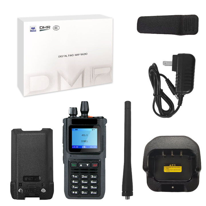 DP999 AES256 Encryption Walkie Talkie 3000 Channels IP67 Waterproof VHF UHF Dual Band Noise Reduction 3000mAh Battery Portable Two-Way Radio Suitable for Harsh Environments