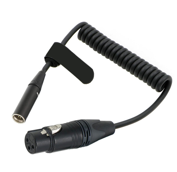 ELECBEE-Kabel, Mini-XLR-3-Pin-Stecker auf XLR-3-Pin-Buchse, gewickeltes Audiokabel für Blackmagic Pocket Cinema Camera BMPCC 4K/6K, Video Assist 4K, Sharp 8K Cam