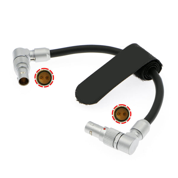 ELECBEE-Kabel, Stromkabel für DJI RS2 RS3, drehbar, 2-poliger Stecker, rechtwinklig auf 2-poligen Stecker für Tilta Float Gimbal Support System, 15 cm