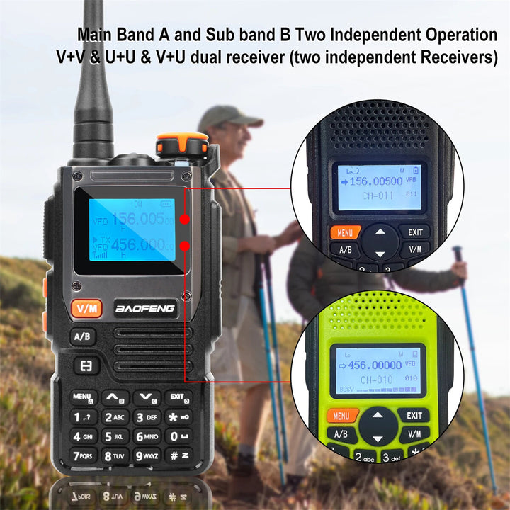 Baofeng UV-K61 Two-Way Radio Long Range Handheld Walkie Talkie 999 Channels Type-C Fast Charging High Power FM AM Bands Wireless Copy Frequency Backlight Blue Non-changeable Backlight