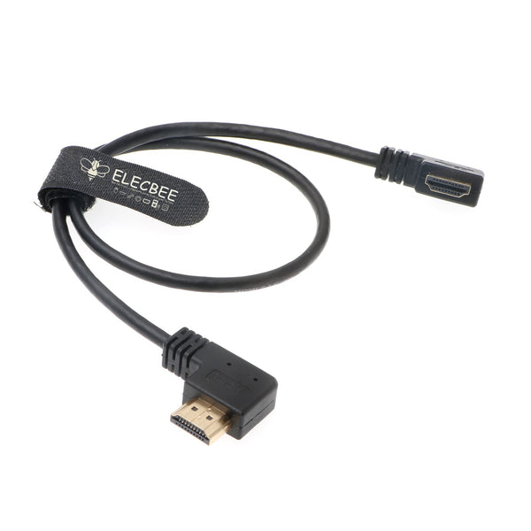 ELECBEE Cables Z Cam E2 L-förmiges HDMI-Kabel, linker Winkel auf rechten Winkel, Hochgeschwindigkeits-HDMI-Kabel für Atomos Shinobi Ninja V Monitor | Portkeys BM5 Monitor 50 cm | 19,7 Zoll