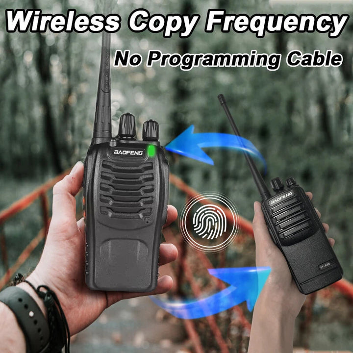 Baofeng BF-888S High Power Walkie Talkie 400-470MHz Wireless Copy Frequency CB Ham Radio Long Range Type-C Portable Two Way Radio for Camping Hunting Travelling EU Plug