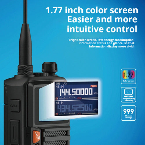 BAOFENG AS-53H High-Power Walkie Talkie Long Range 999 Channels UHF/VHF Two-Way Radio with FM Radio Type-C Charging Outdoor Communication Device EU Plug