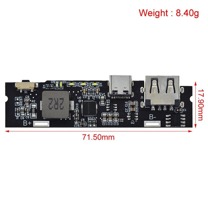 18W PD Fast Charge Module QC3.0 USB-A Output Synchronous Boost for Multiple Devices With Indicator