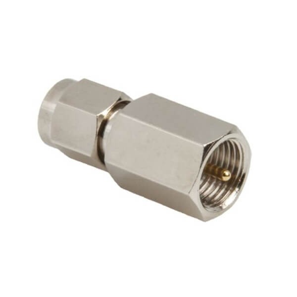 RF Adapter Metal Straight FME Plug to SMA Plug Free Hanging 50  Ohm