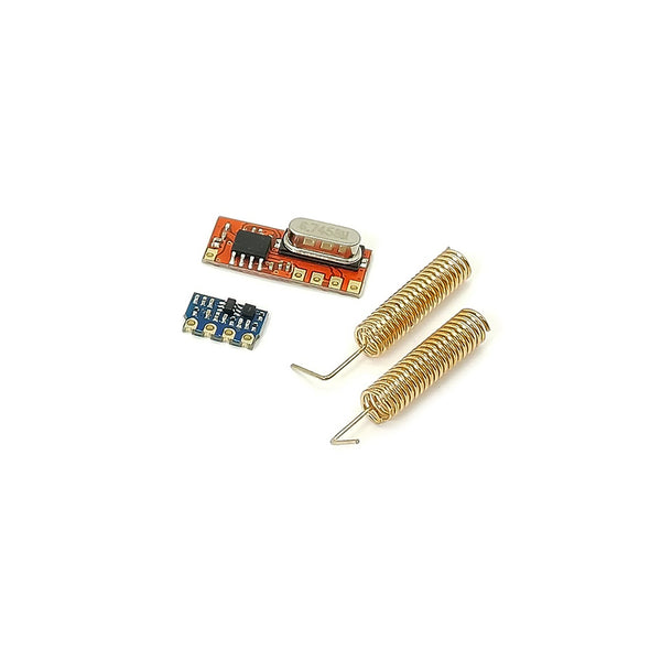 Long Range 433MHz Wireless Transceiver Kit Mini RF Transmitter Receiver Module + 2PCS Spring Antennas