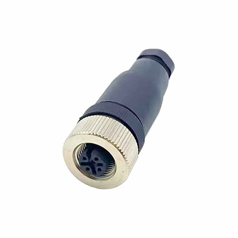 Front Coding Plug M12 A Coding Field Wireable Connectors Straight Plastic Plug With Scre ...