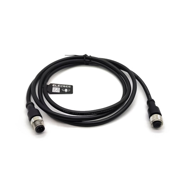 M12 Extension Cable A Code Straight Male to Female connector Molded Cable 1M