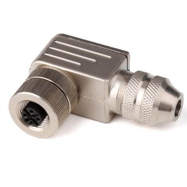 Coding Plug Assembly M12 A Coding Field Wireable Connectors R/A metal Plug With Screw Termi ...