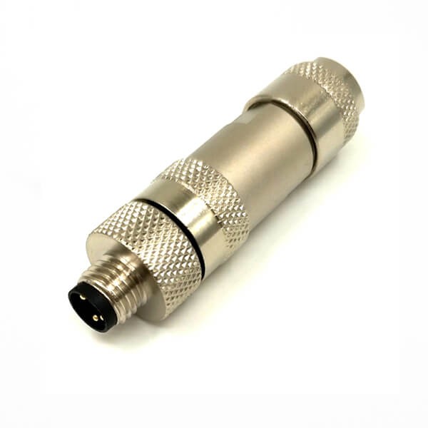 M8 Field Wireable Connector Straight Metal Plug For Cable Solder Type