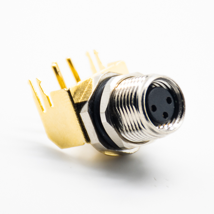 Right Angle Support Socket M8 Panel Receptacles Right Angle Metal Socket For Cable Solder Type Sh ...