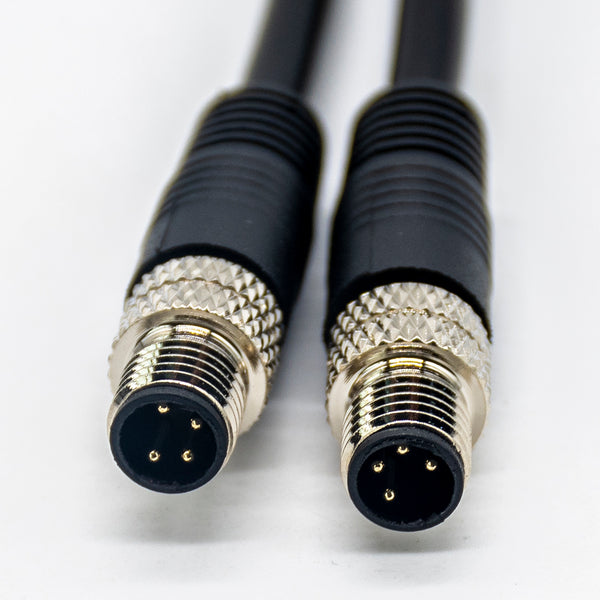 M8 Stright Molding Type Male or Female Plug With 1M 24AWG Wire Double ended IP67 Waterproof