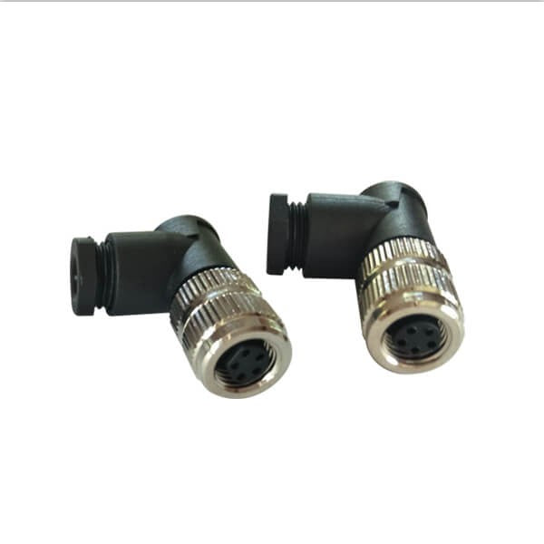 M8 Field Wireable Connector Right Angle Plug For Cable Solder Type