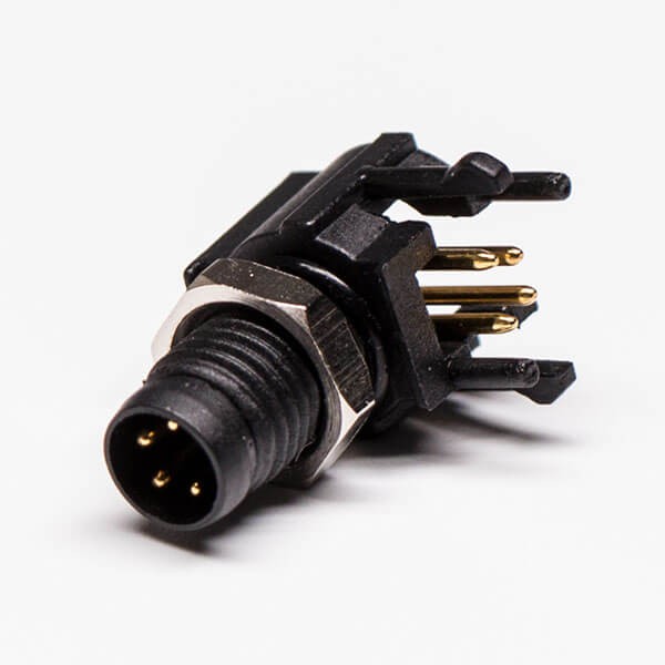 M8 Panel Receptacles Right Angle Soket For Cable Solder Type – ELECBEE