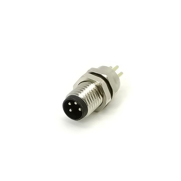 M8 Panel Receptacles Male Straight Front Mount connector for PCB Mount