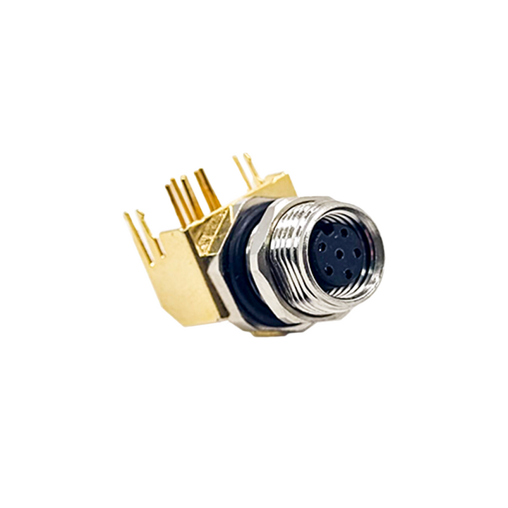 Right Angle Support Socket M8 Panel Receptacles Right Angle Metal Socket For Cable Solder Type Sh ...