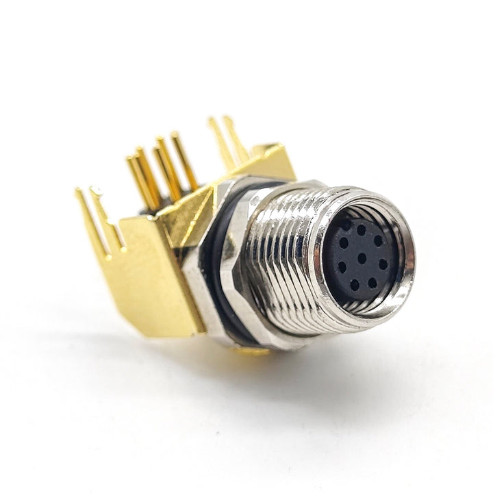 Right Angle Support Socket M8 Panel Receptacles Right Angle Metal Socket For Cable Solder Type Sh ...