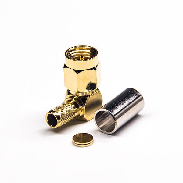 HF-Koaxialstecker Standard-SMA-Stecker rechtwinklig Crimp für Kabel RG58