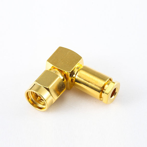 RF Coaxial connector Standard SMA Plug Right Angle Clamp for Cable RG58/RG142/SYV50-3