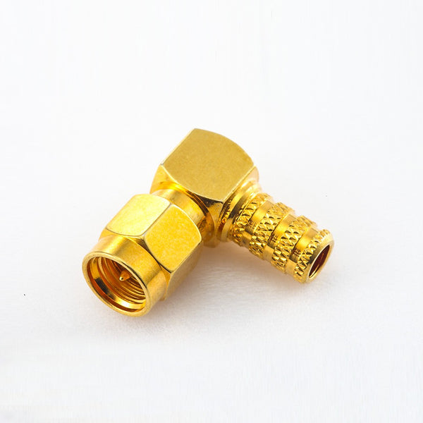 RF Coaxial connector Standard SMA Plug Right Angle Crimp for Cable RG58/RG142/SYV50-3