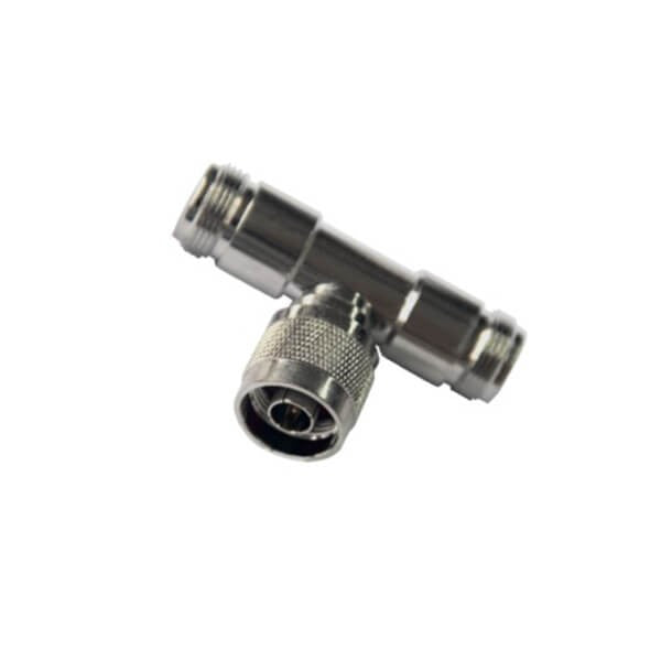 RF Adapter Metal T Type N Plug to N Jack Free Hanging 50  Ohm