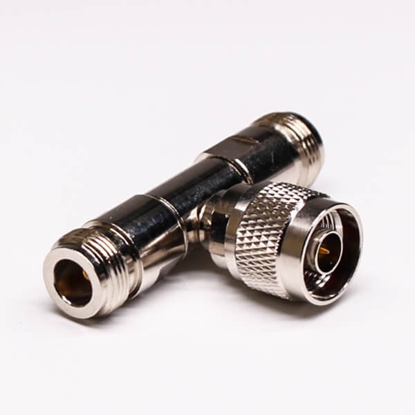 RF Adapter Metal T Type N Plug to N Jack Free Hanging 50  Ohm