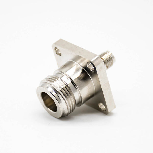 HF-Adapter Metall gerade N-Buchse auf SMA-Stecker Flansch 50 Ohm