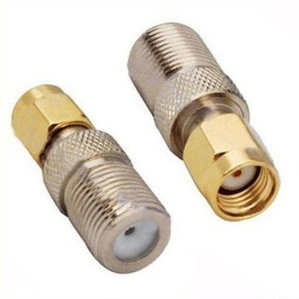 RF Adapter Metal Straight SMA Plug to F Jack Free Hanging 50  Ohm
