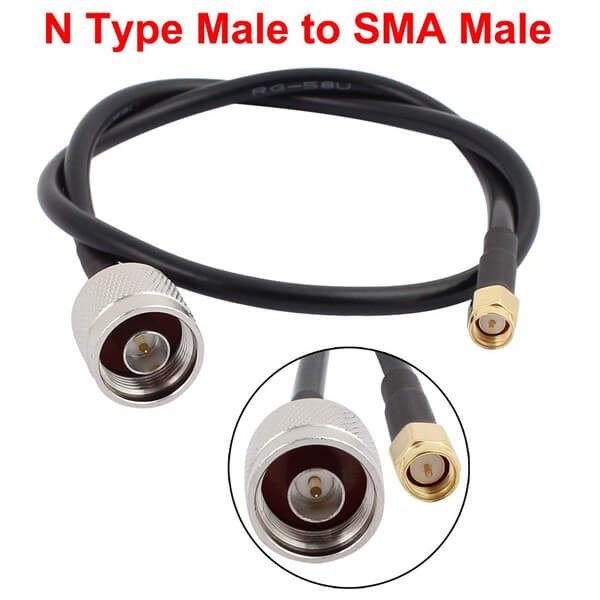 RF-Kabel SMA-Stecker auf N-Stecker Antennen-Pigtail-Kabel RG58U 50CM